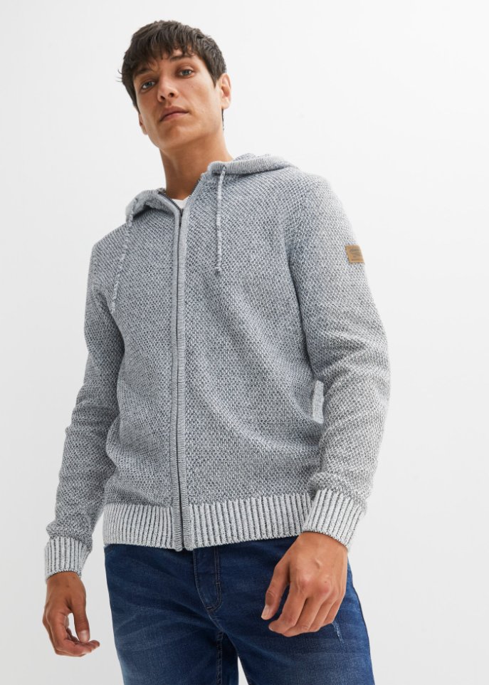 Kapuzen Strickjacke mit recycelter Baumwolle