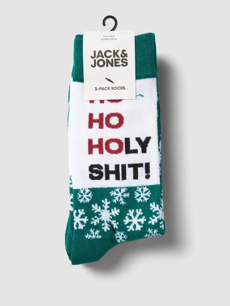 Socken mit Motiv-Prints im 3er-Pack in grün