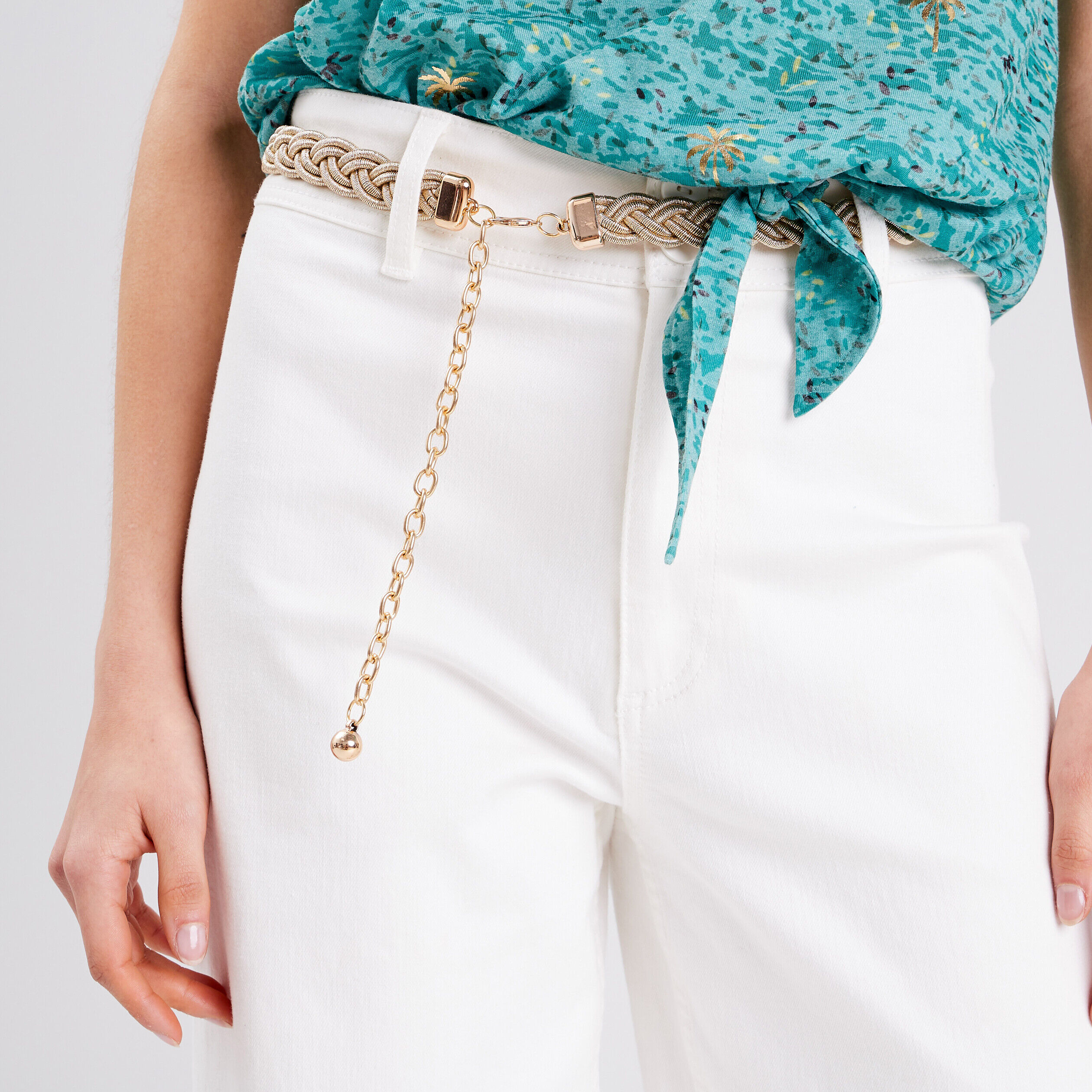 Ceinture tressée couleur or femme | Cache Cache