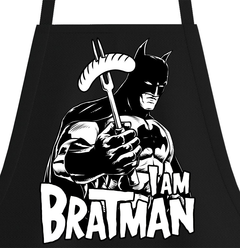 Youth Designz Grillschürze I AM BRATMAN Herren Schürze Männer Grillschürze, mit lustigem Spruch Aufdruck