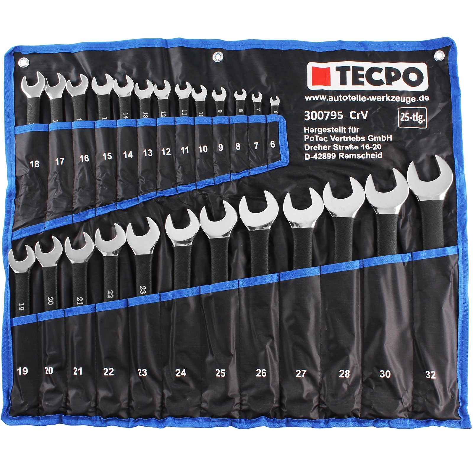 TECPO Maulschlüssel Satz mit rutschfesten Griff, 6-32mm
