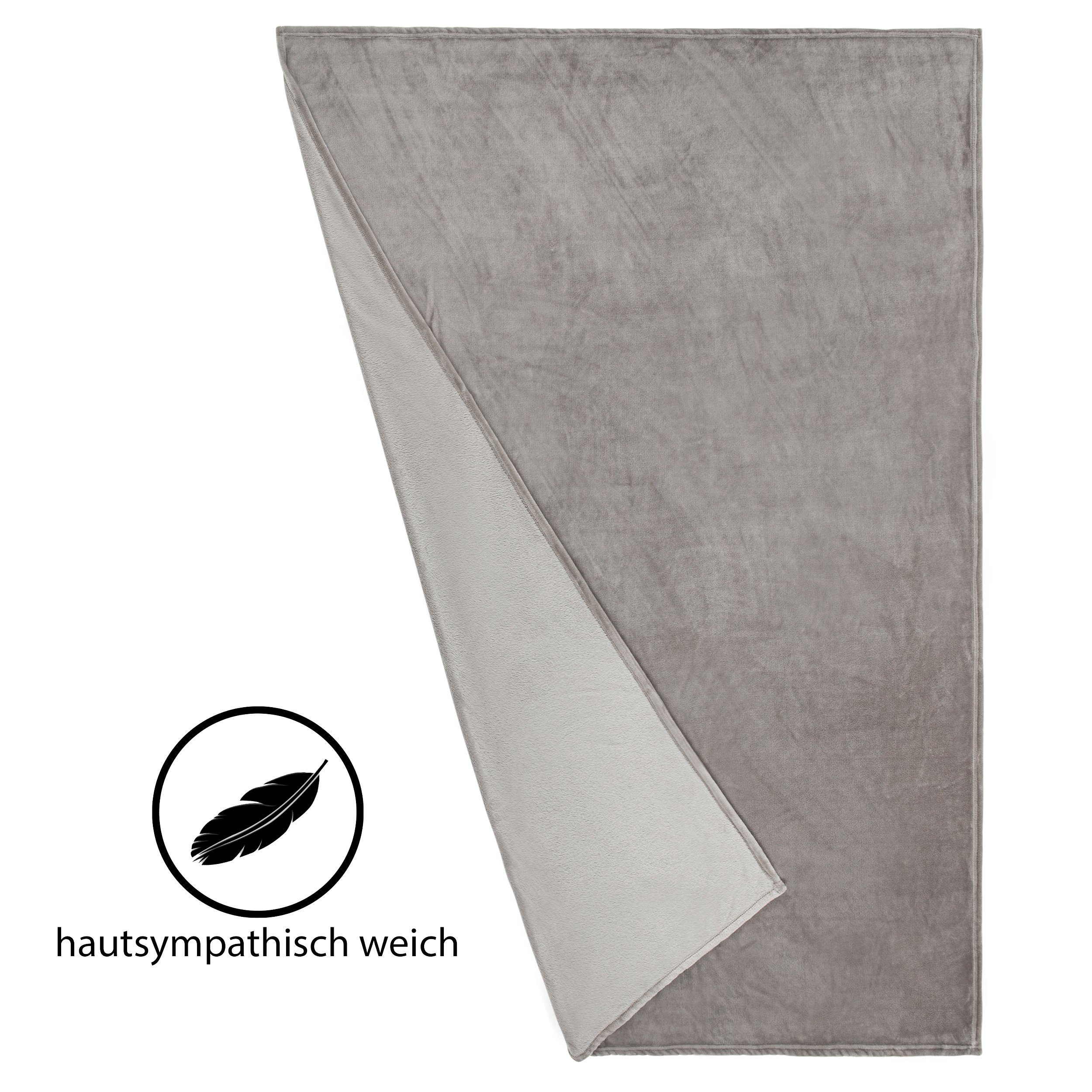 Wohndecke Sofadecke Cashmere Touch Kuscheldecke Decke 150x200 180x220 I 4 Farben, Zestri, Couchdecke kuschelig & warm für Winter, Sofadecken