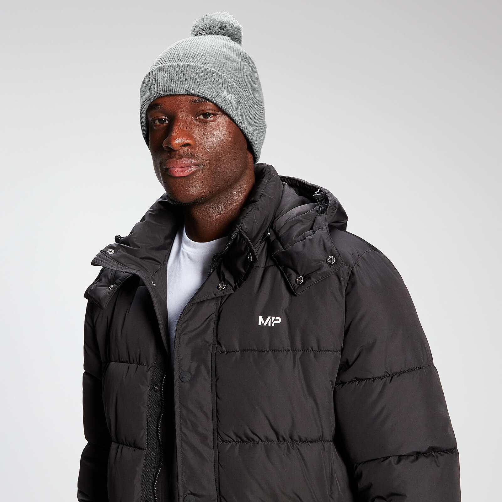 Bonnet à pompon MP – Orage/Blanc