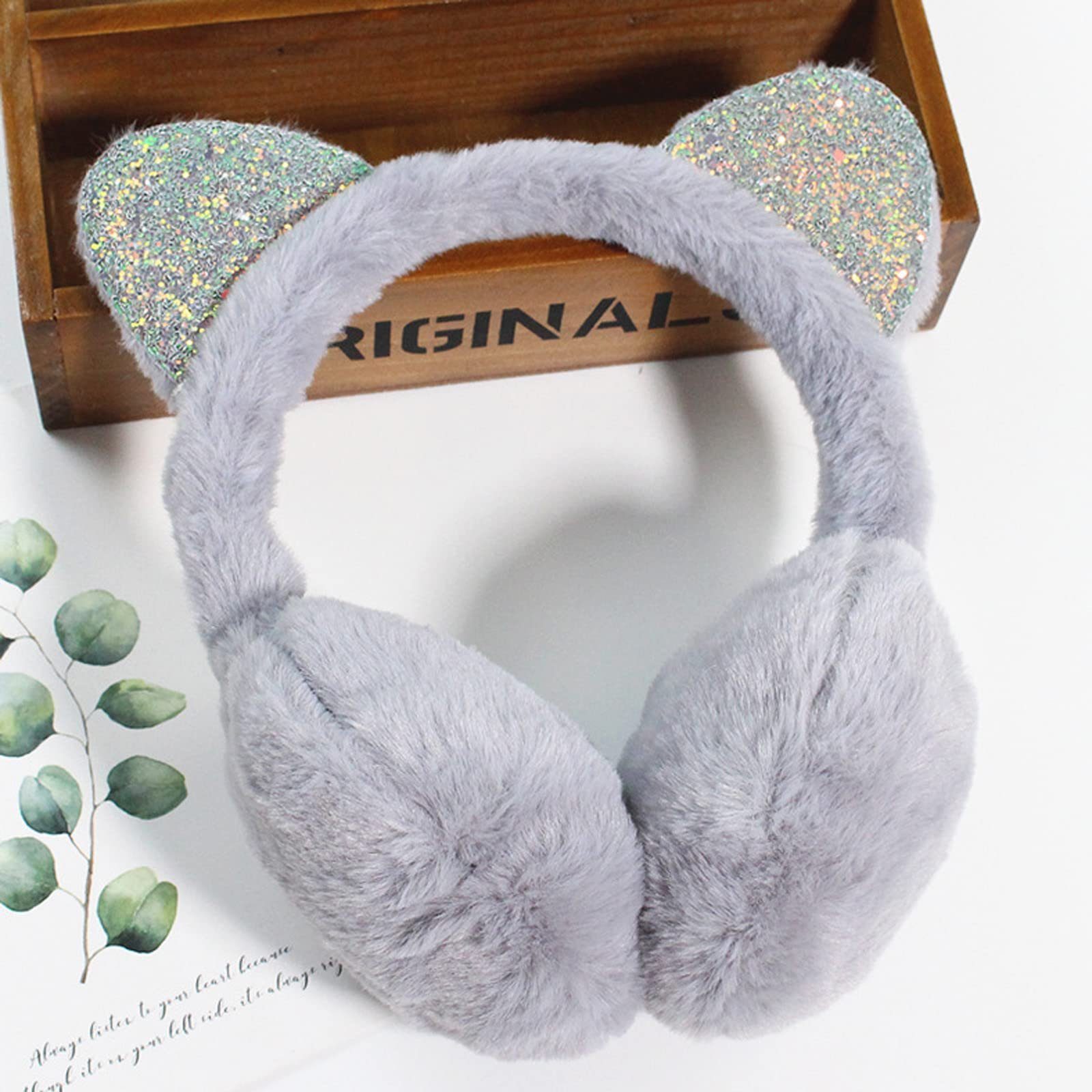 SOTOR Ohrenwärmer Winter Ohrenwärmer,Damen Ohrenschützer,Faltbare Plüsch Earmuffs (1-St) Faltbare Katzenohr Kälteschutz Kalte Ohrenschutz