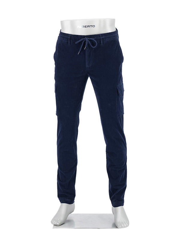 Alberto, Cargohose John, Slim Fit, Cord, navy