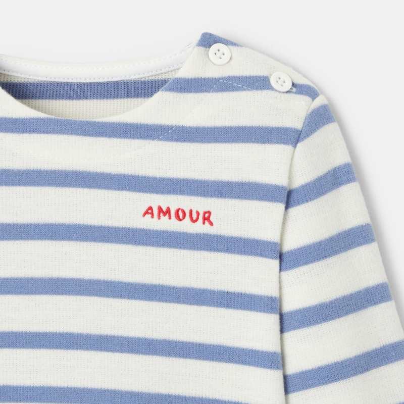 Pull marinière molleton léger bleu mixte Absorba