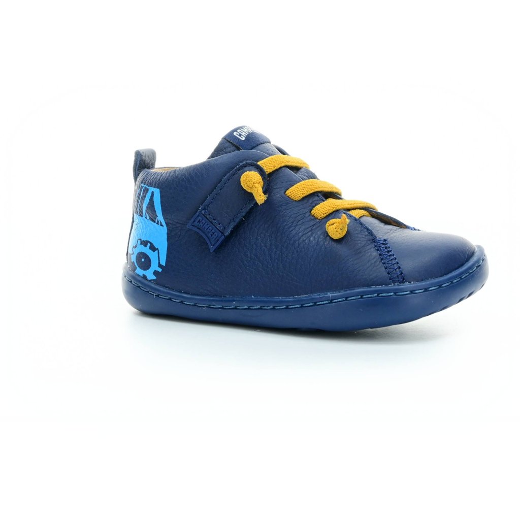 Camper Peu Cami Sell. Yard Traktor Blue (80153-099 First Walkers) dunkel blaue Mid Cut Barfußschuhe