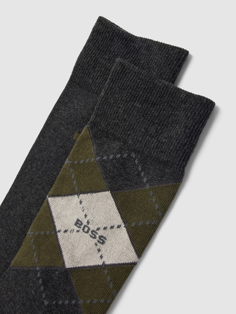 Socken mit Label-Detail im 2er-Pack in anthrazit