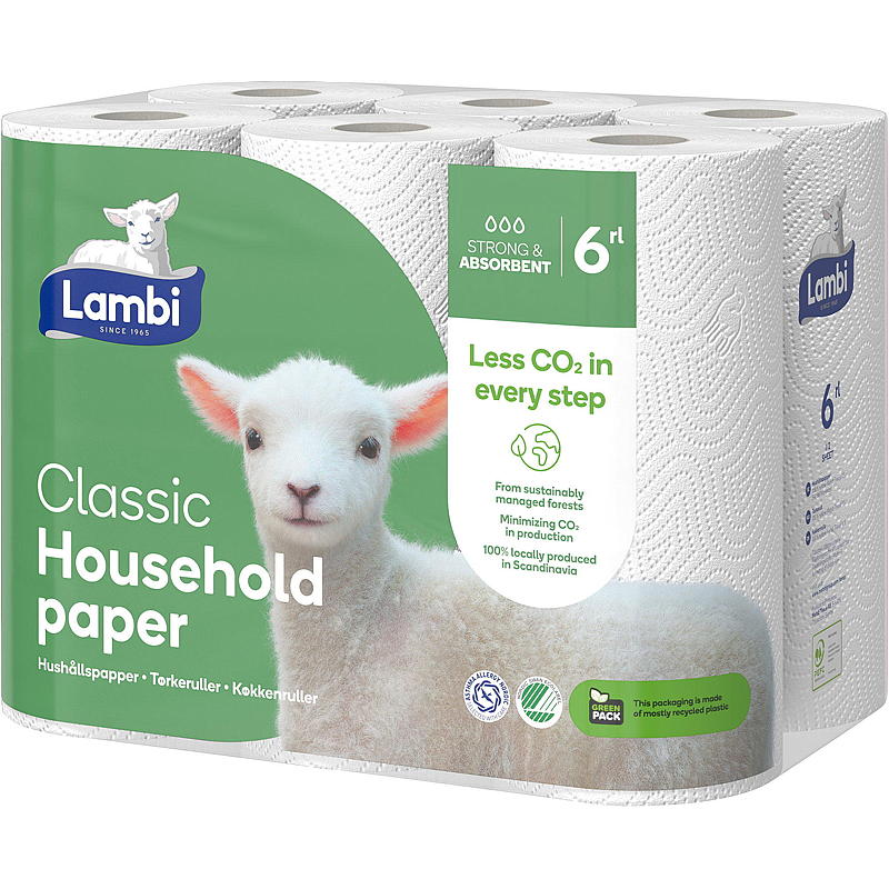 Lambi Tørkerull 6-pk hvit Lambi