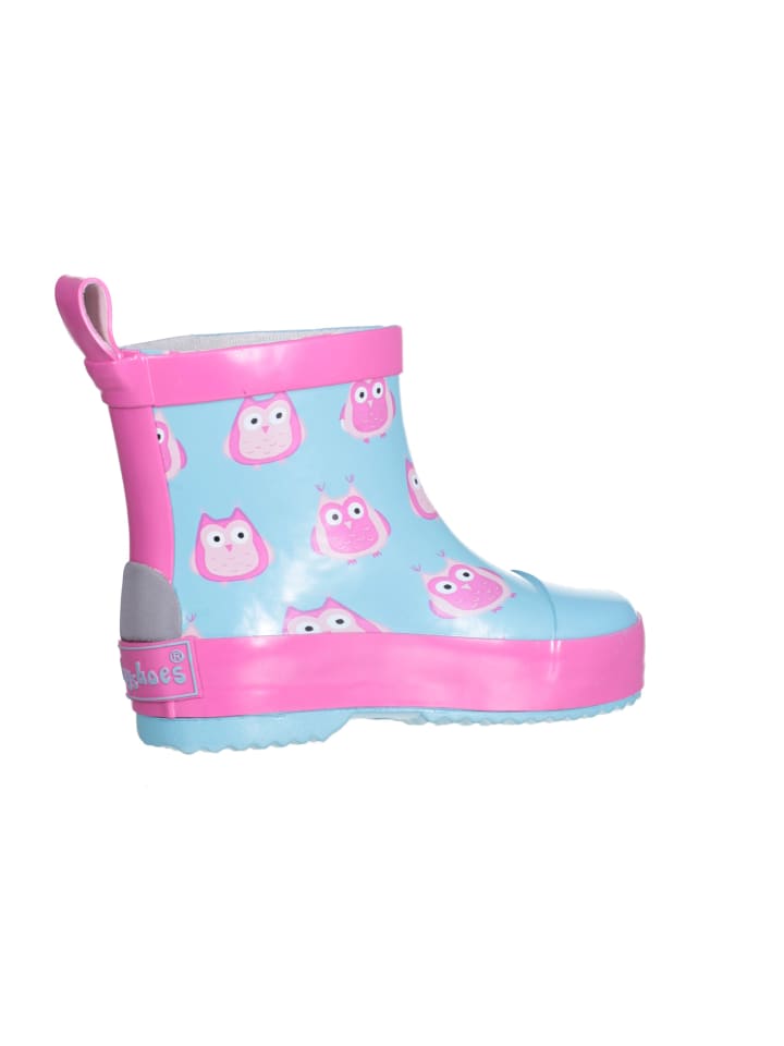 Playshoes Gummistiefel Halbschaft Eulen in Türkis günstig kaufen