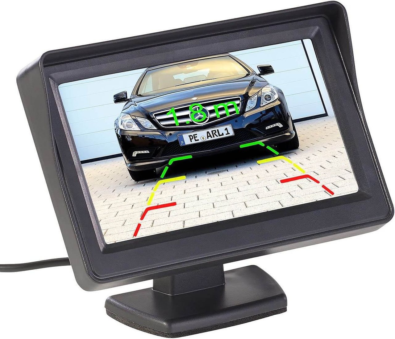 Lescars Rückfahrkamera PA-470 Funk Nummernschild, Einparkhilfe, kabellos, LCD-Farbmonitor
