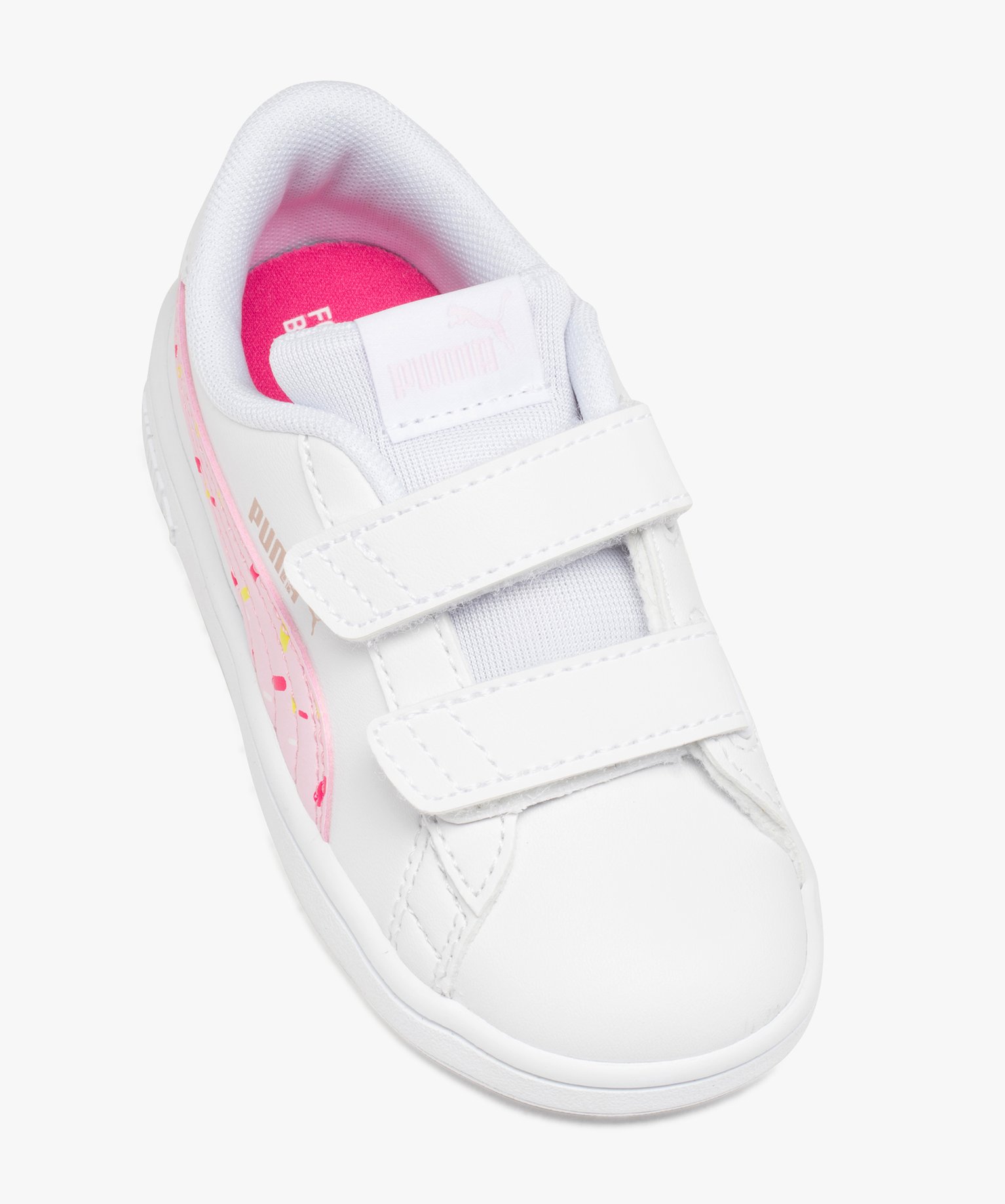 Baskets fille unies détails confettis et à scratch - Puma blanc | GEMO