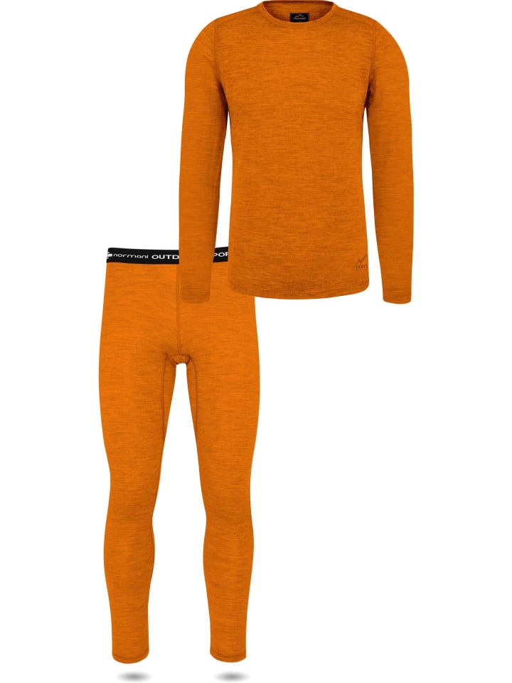 Normani Outdoor Sports Herren Merino Unterwäsche-Set Melbourne/Sydney in Orange günstig kaufen