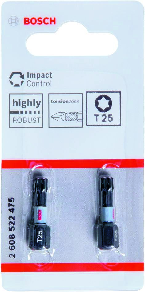 Accesorios Bosch Blue 2608522475 Control de impacto T25 25 mm 2 unidades