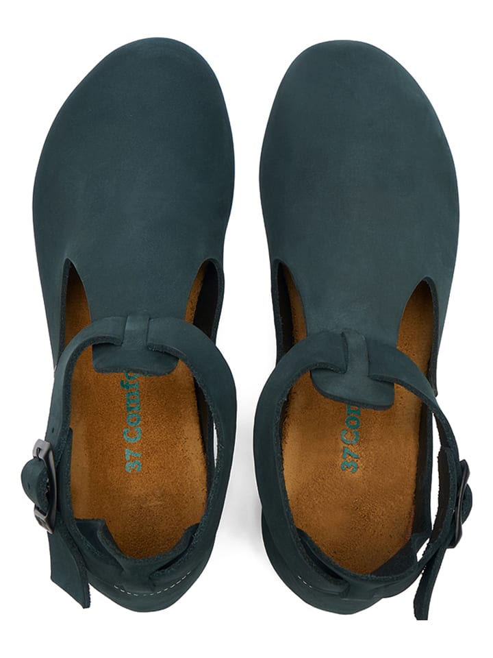 Comfortfusse Leder-Ballerinas in Dunkelblau günstig kaufen