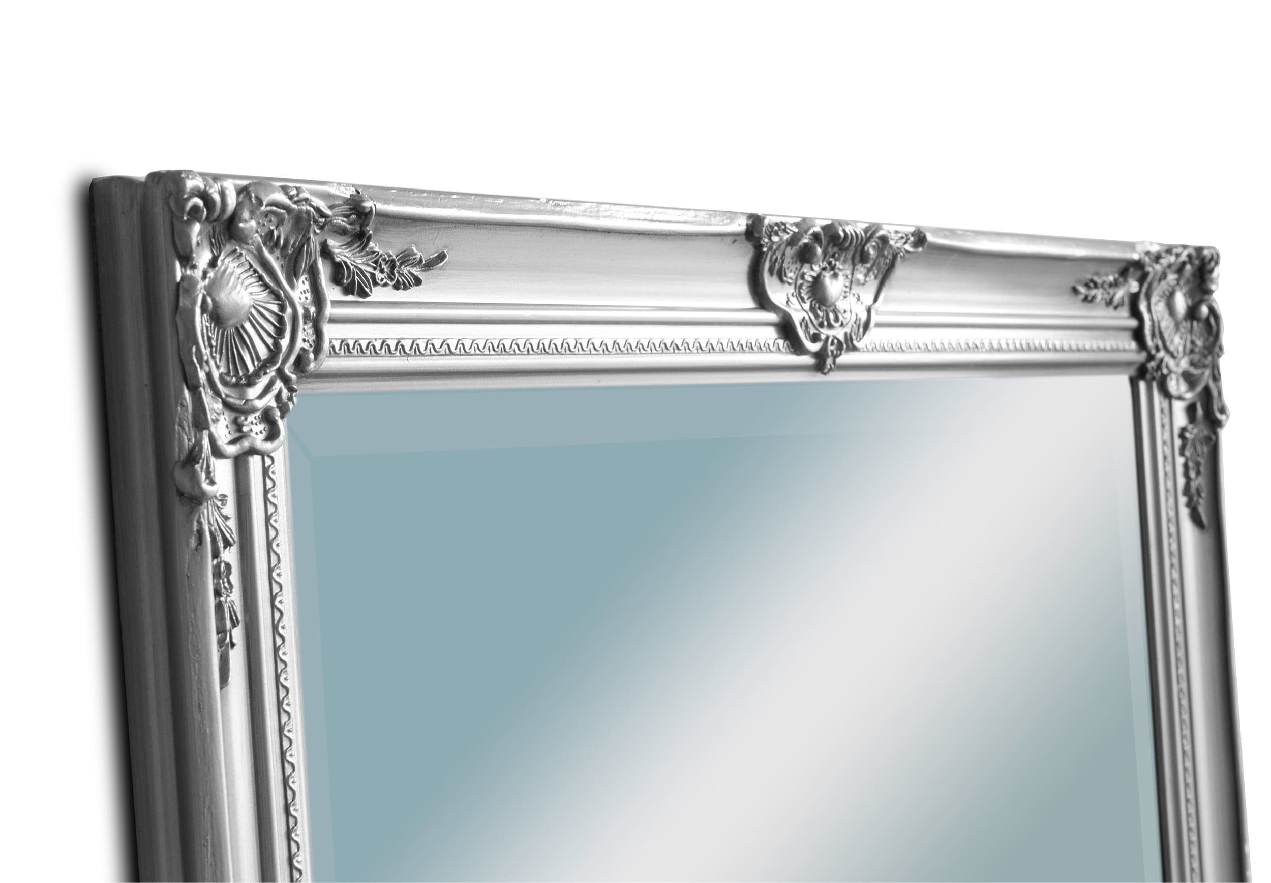 LC Home Wandspiegel LC Home Wandspiegel Barock silber ca. 180 x 80 cm m. Facettenschliff Antik- Stil, vormontierte Aufhängung