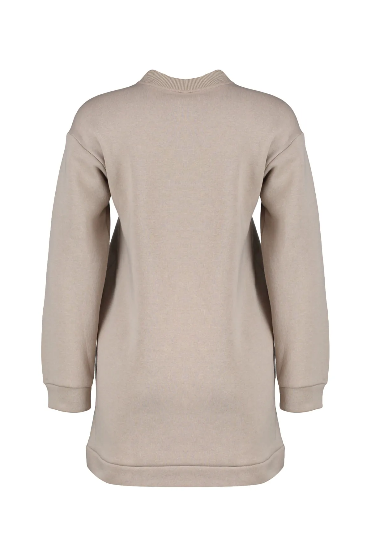 Trendyol Modest  Leichtes, nerzfarbenes, detailliertes Basic-Strick-Sweatshirt mit Schlitz TCTAW23TW00011