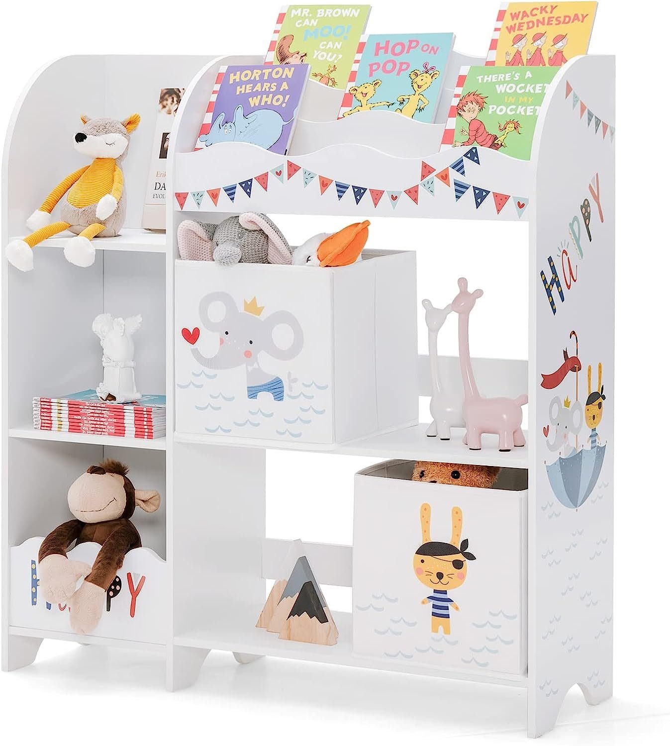 KOMFOTTEU Bücherregal Spielzeug-Organizer, Kinderzimmerschrank