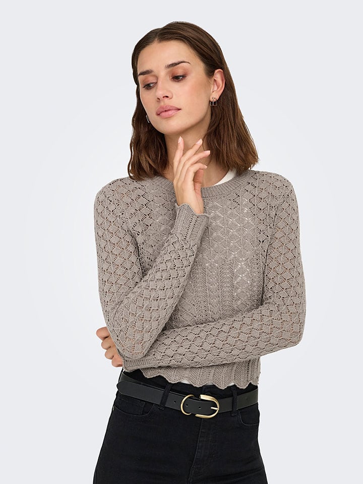 ONLY Pullover in Taupe günstig kaufen