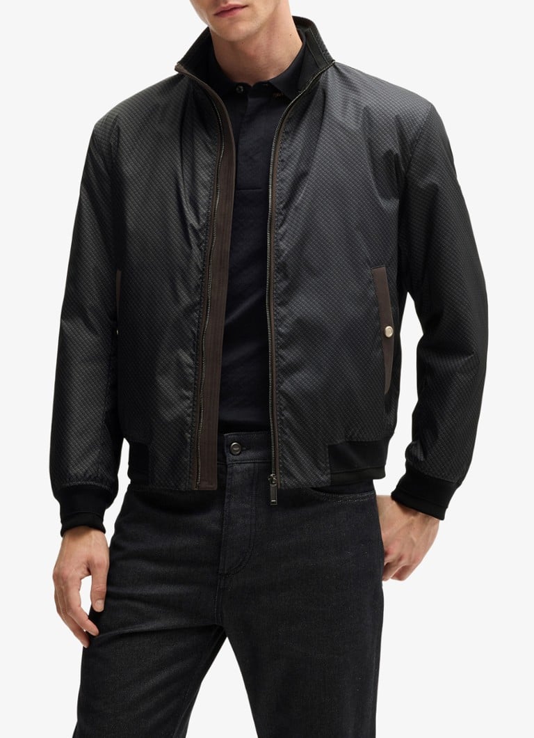 HUGO BOSS BOSS x ASTON MARTIN Prešita bomber jakna s puhom in vodoodbojnim premazom