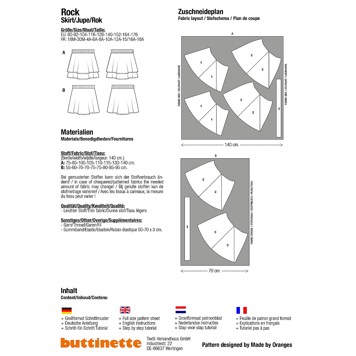 buttinette Schnitt 
