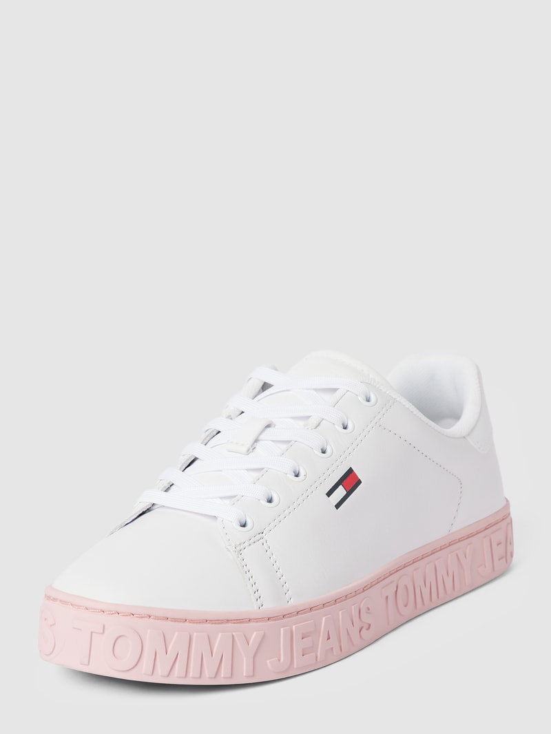 Sneaker mit Label-Details Modell 'COOL' in hellrosa