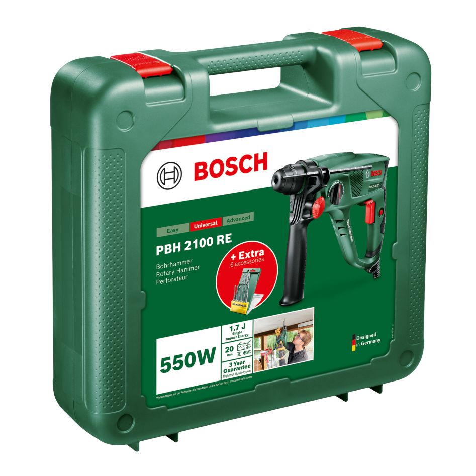 Sada vŕtacích kladív Bosch Green 06033A9303 PBH 2100 RE v kufríku