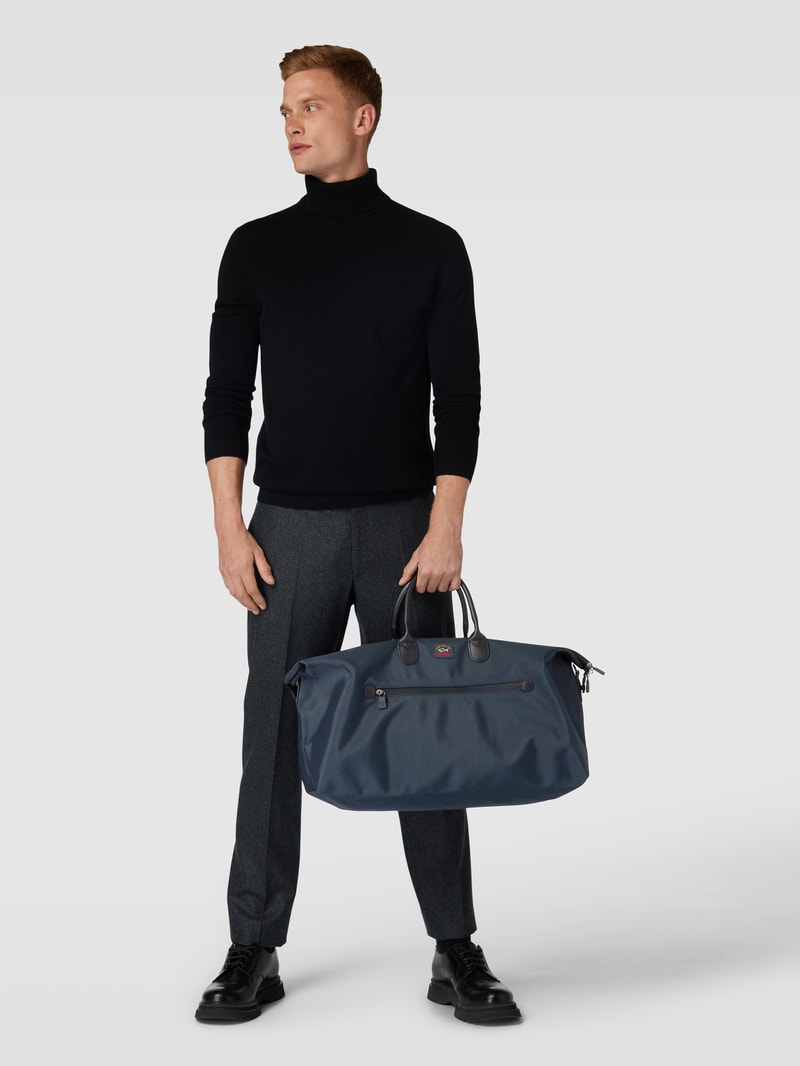 Weekender mit Label-Patch in marineblau