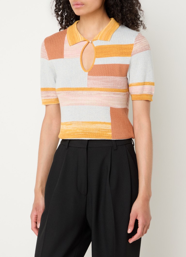 Sessùn Fine knit top with colour blocking