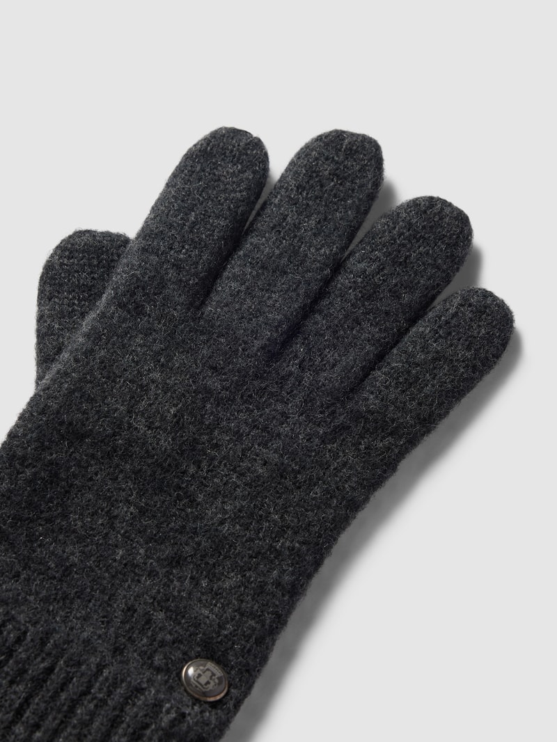 Handschuhe mit Label-Detail in anthrazit