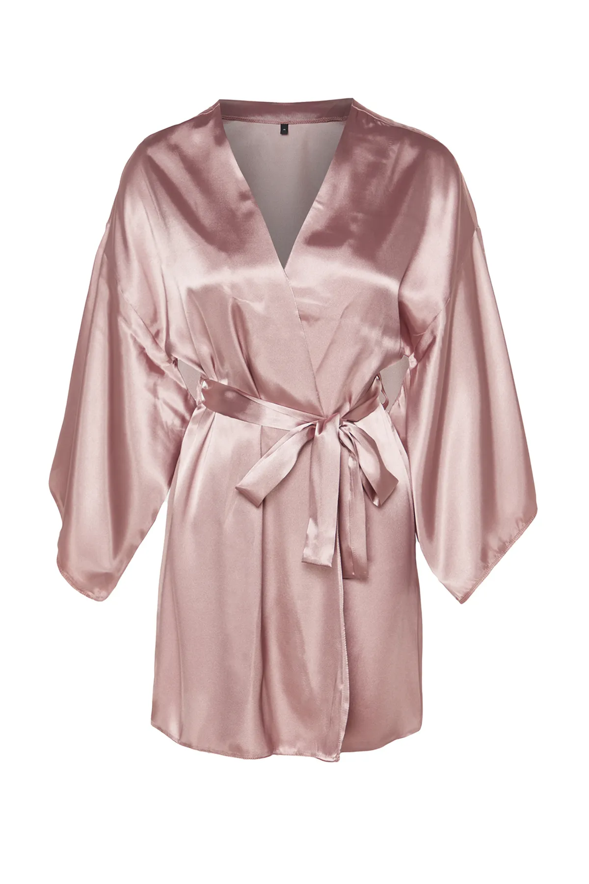 Trendyol Collection  Puderfarbener Morgenmantel aus gewebtem Satin mit Gürtel THMAW23SB00011