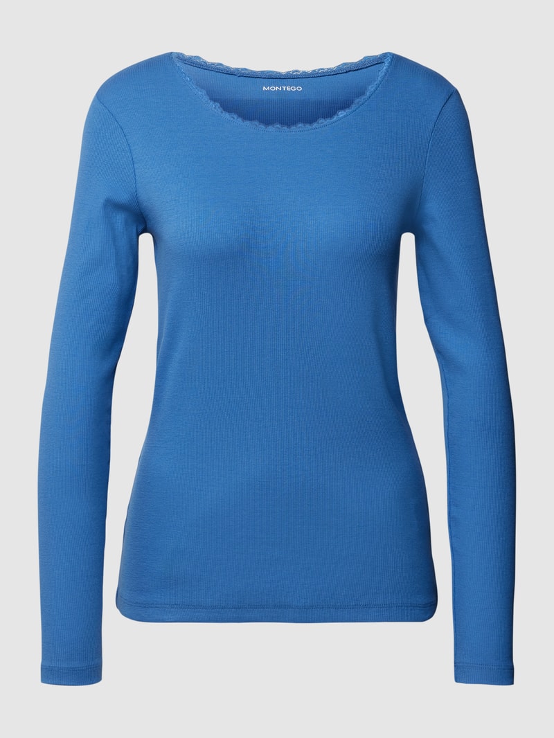 Longsleeve mit Rundhalsausschnitt in eisblau