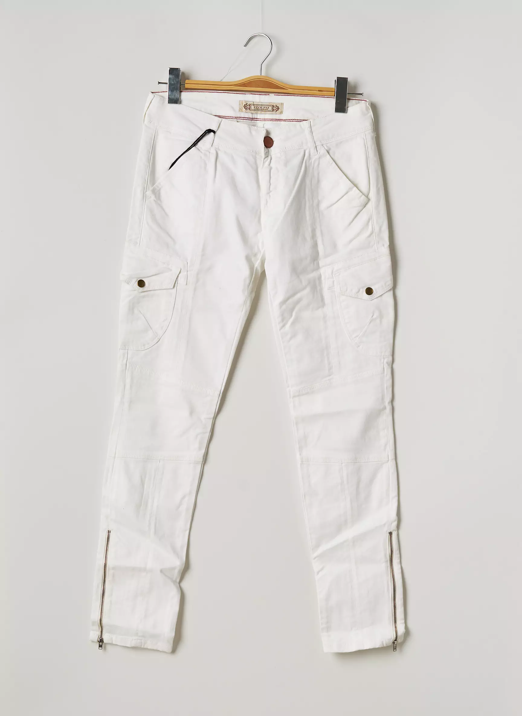 Five Pm Pantalons Cargo Femme couleur blanc