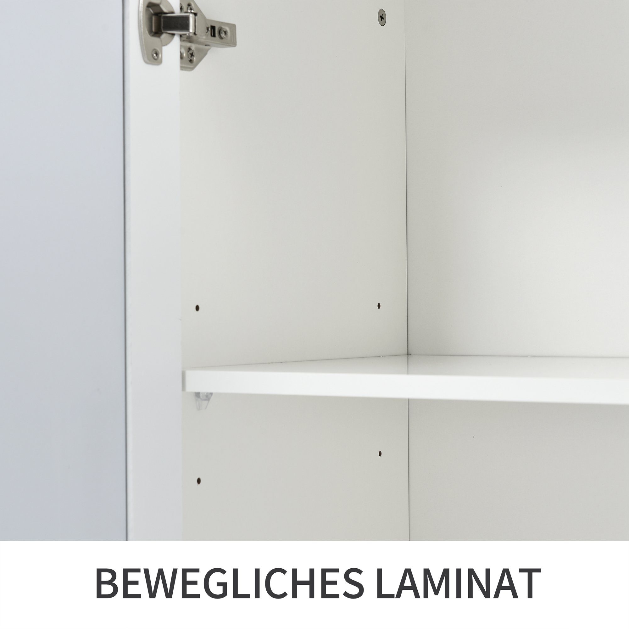 Flieks Sideboard (1 St), Schrank mit 4 Spiegeltür Anrichte Kommode Wohnzimmer Schlafzimmer