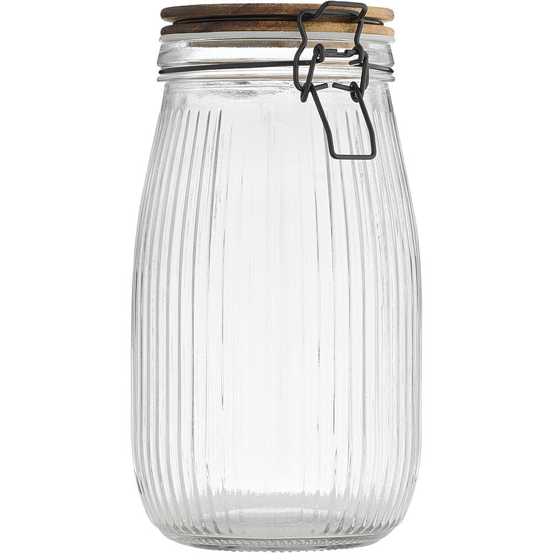 Cuisine Glasskrukke 1,5 l m/klipslokk i akasietre