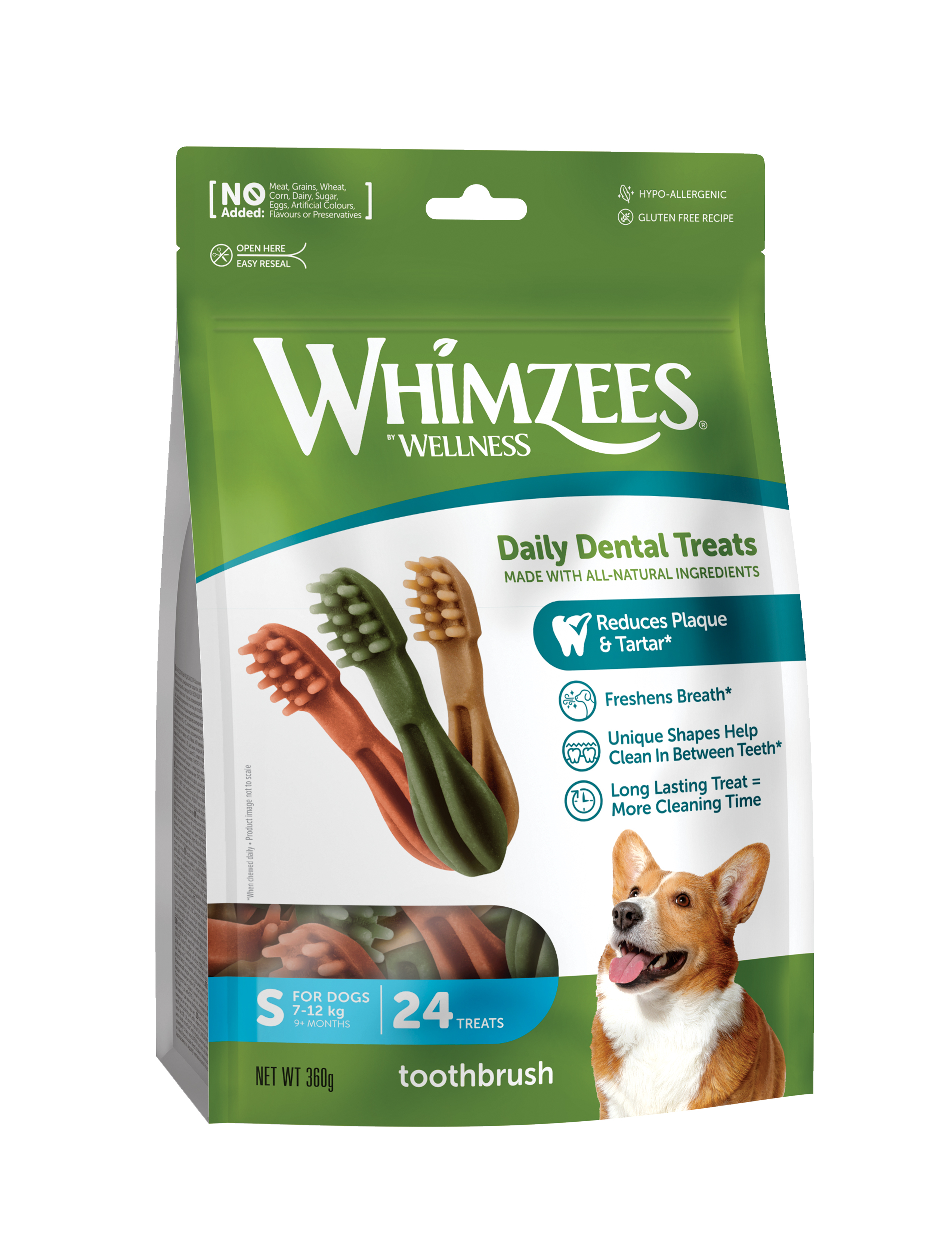 WHIMZEES Snacks WHIMZEES Zahnpflegesnacks Zahnbürste Klein, 24x
