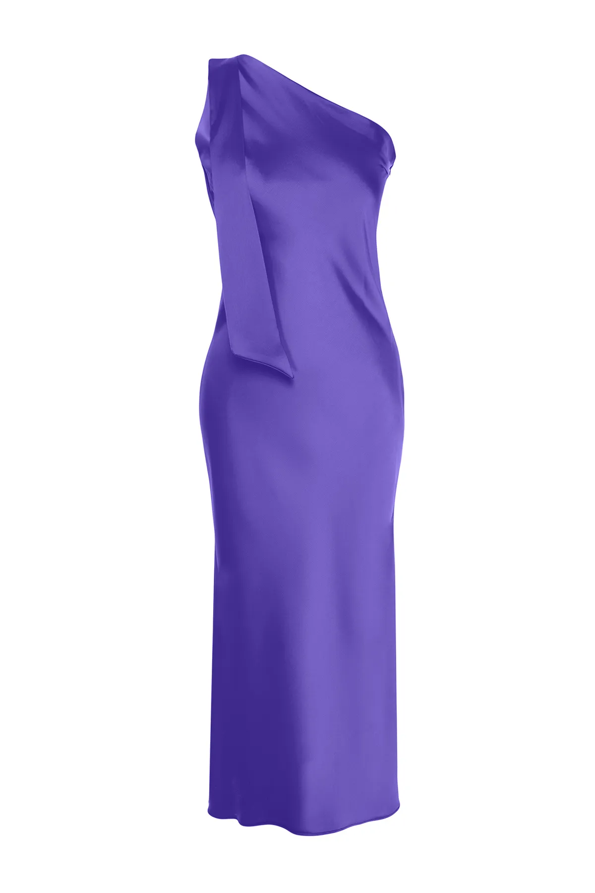 Trendyol Collection  Elegantes Abendkleid aus Satin mit violetten Ärmeln und detaillierten Details TPRSS24EL00092