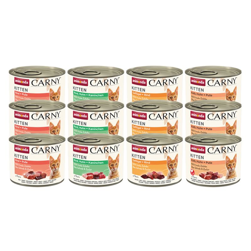 Mix-Sparpaket animonda Carny Kitten 12 x 200 g