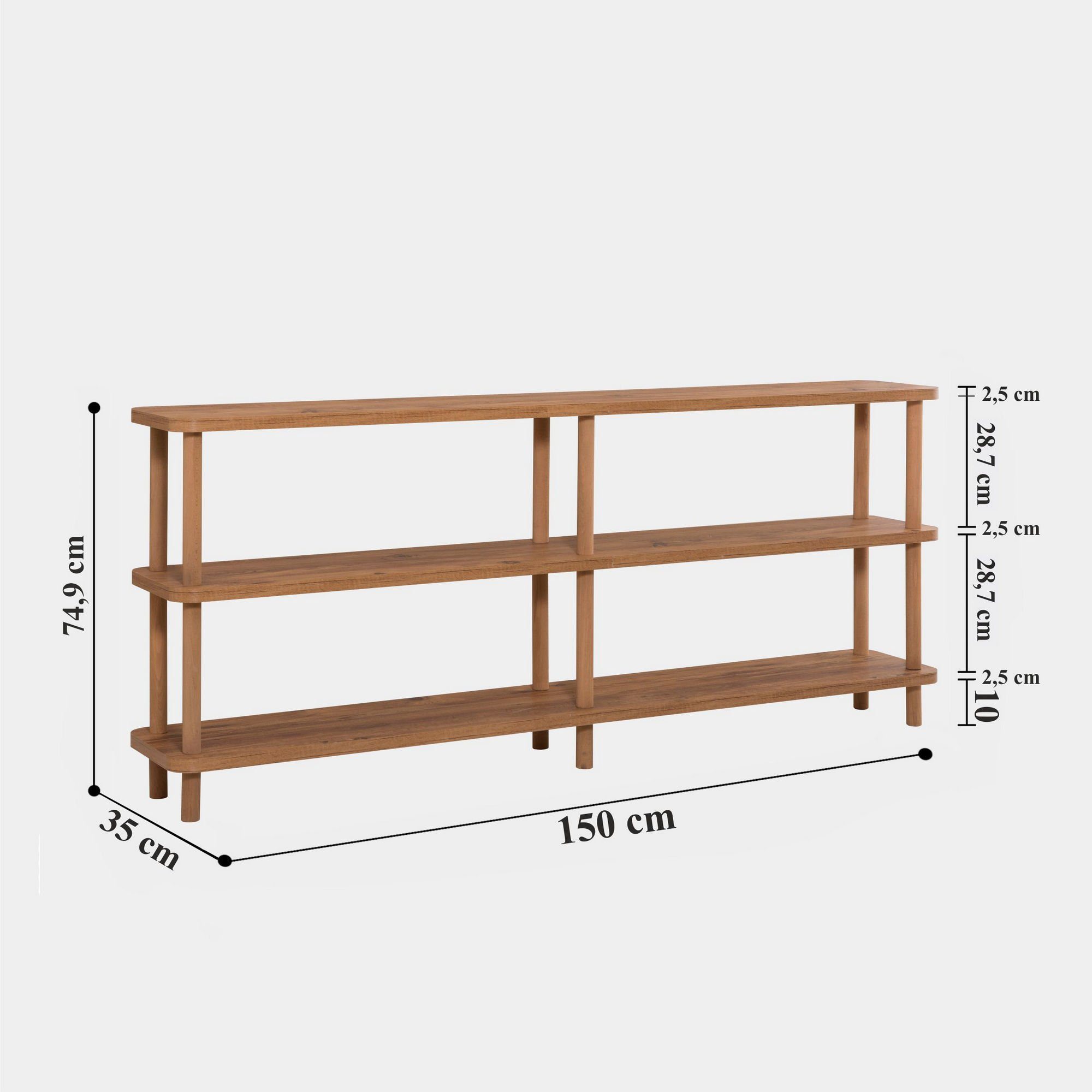 Skye Decor Bücherregal 74,9x150x35 cm, 100% Melaminbeschichtete Partikelplatte