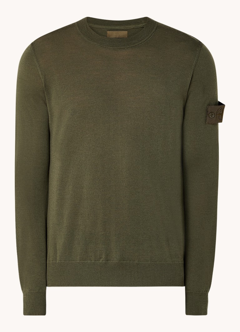 Maglione Stone Island 566FC in lana pregiata con logo, lavorato a maglia con precisione.