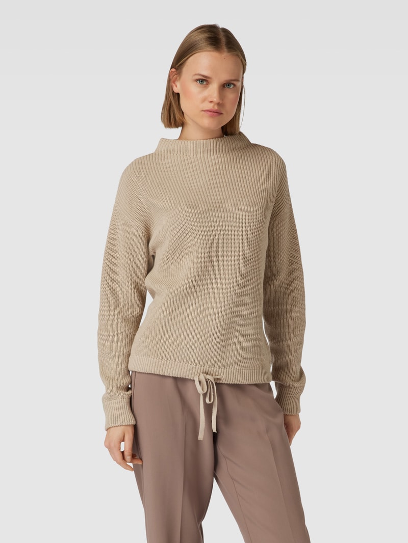 Strickpullover mit Strukturmuster in beige
