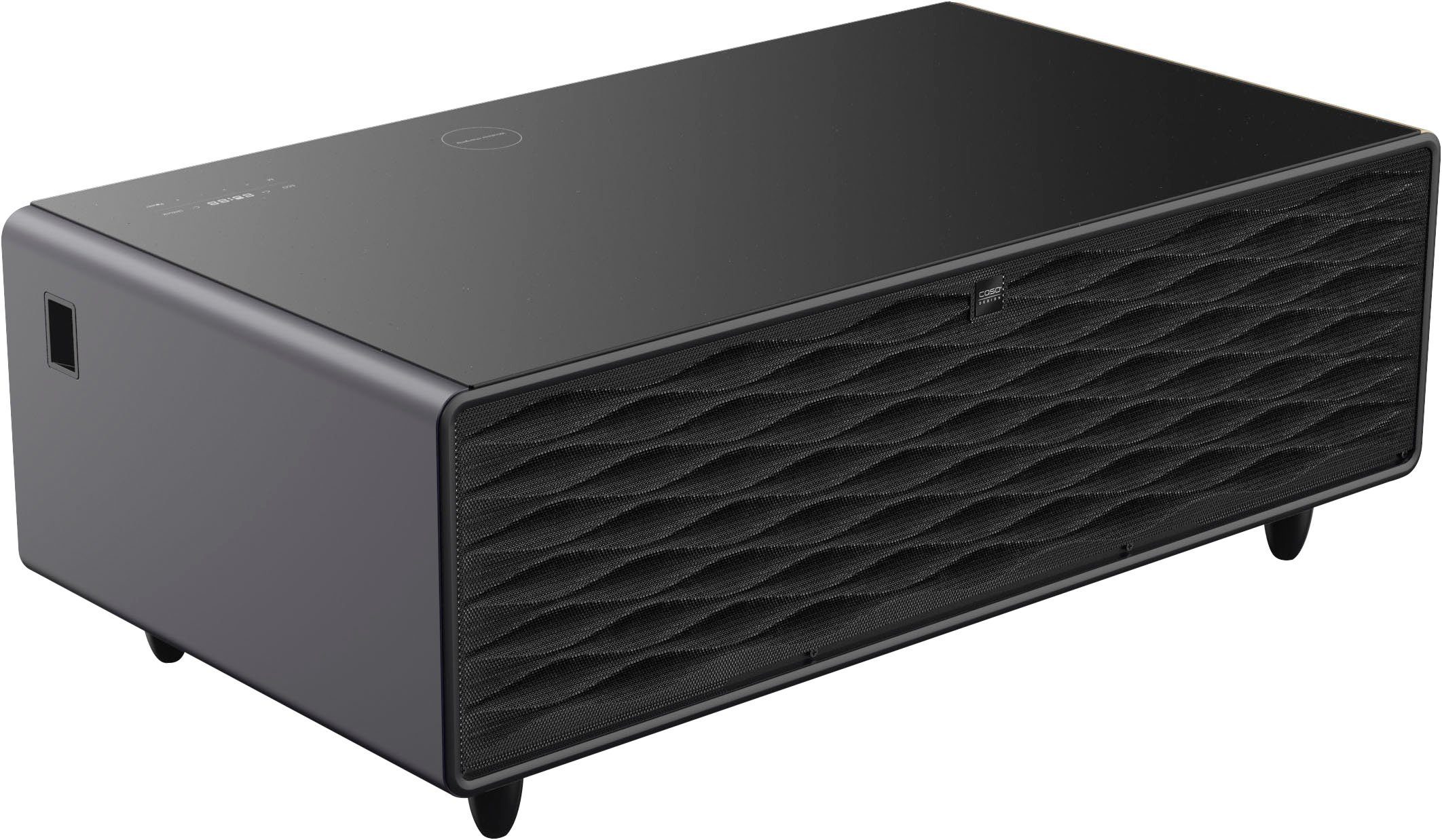 Caso Getränkekühlschrank 792, 46 cm hoch, 130,5 cm breit, Loungetisch mit Kühlfächern, Soundbar und Lademöglichkeiten