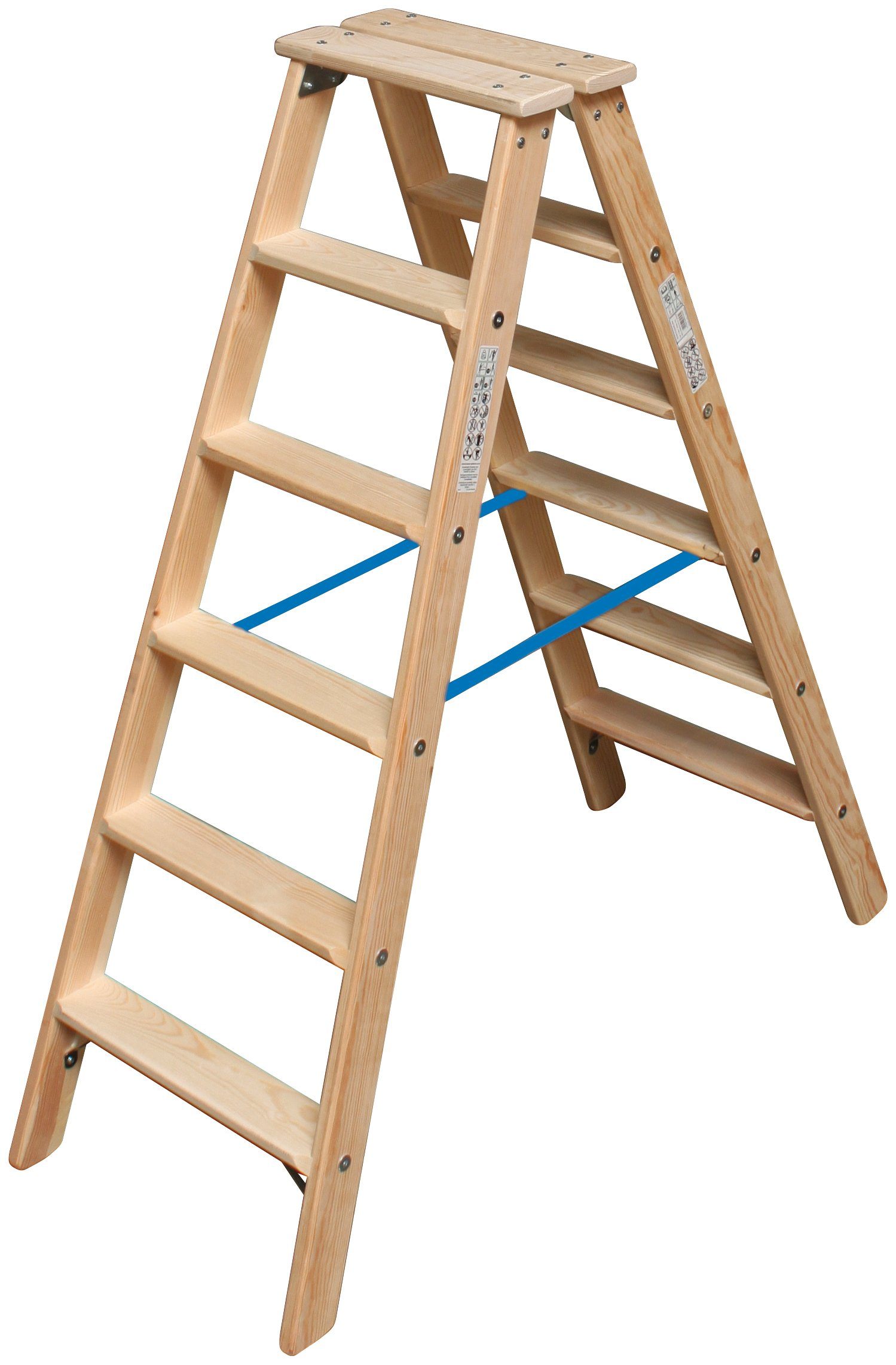 KRAUSE Doppelleiter STABILO, Holz, 2x6 Stufen, Arbeitshöhe ca. 245 cm