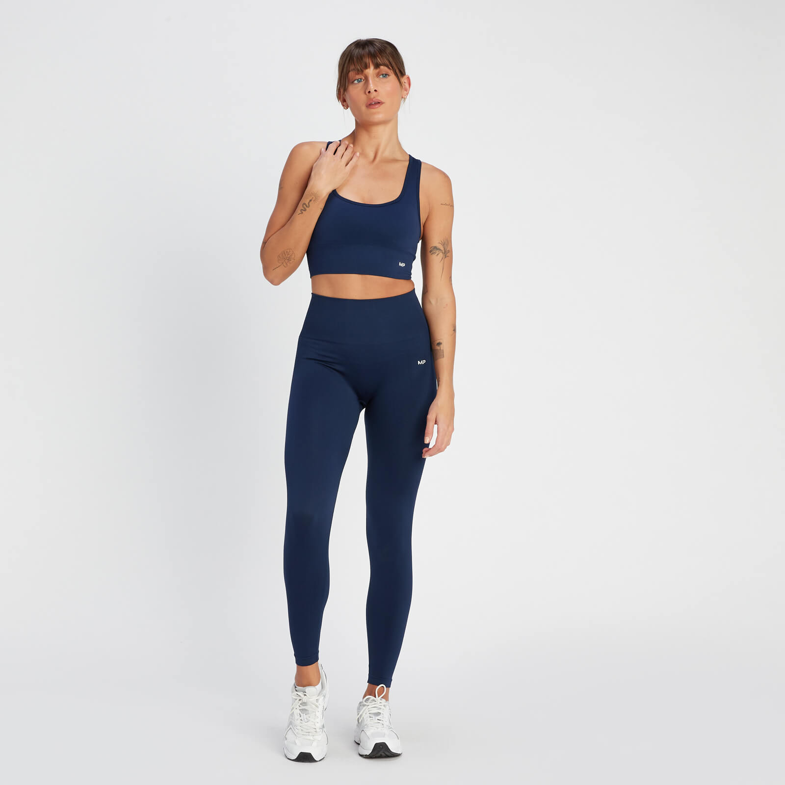 MP Women's Shape Seamless Cross Strap Sports Bra - Navy