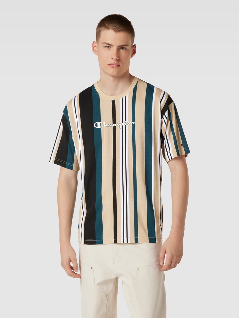 T-Shirt mit Streifenmuster in beige