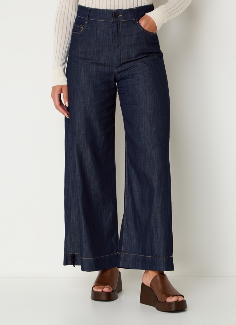 MaxMara  Estra high waist wide leg jeans met donkere wassing