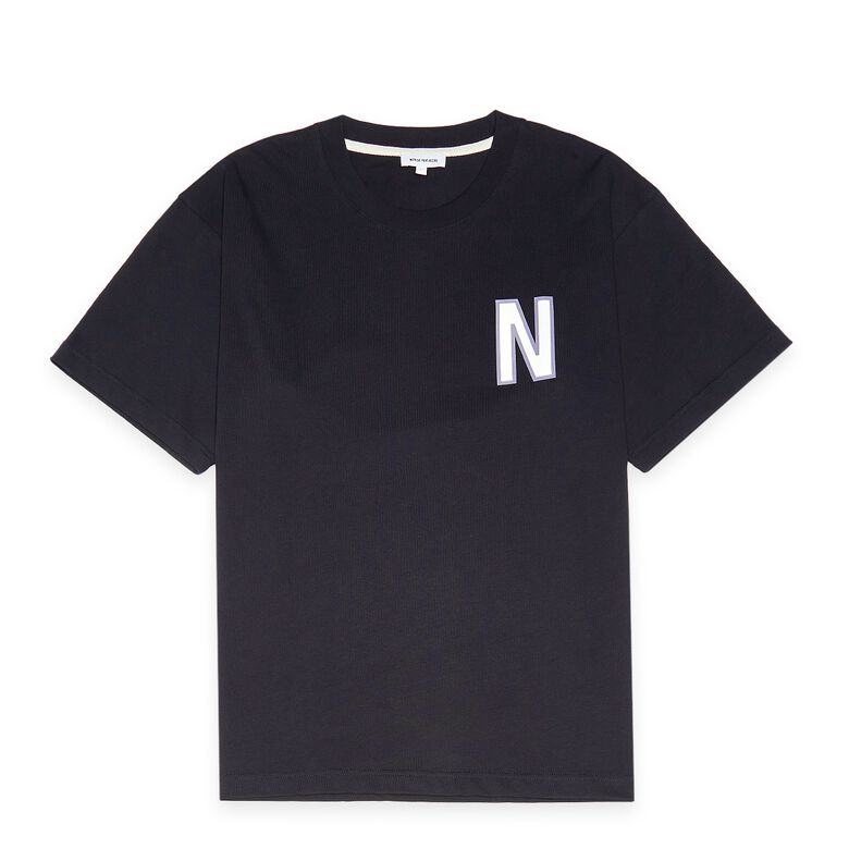 Norse Projects Simon Loose Organic Heavy Jersey Large N T-Shirt dark navy