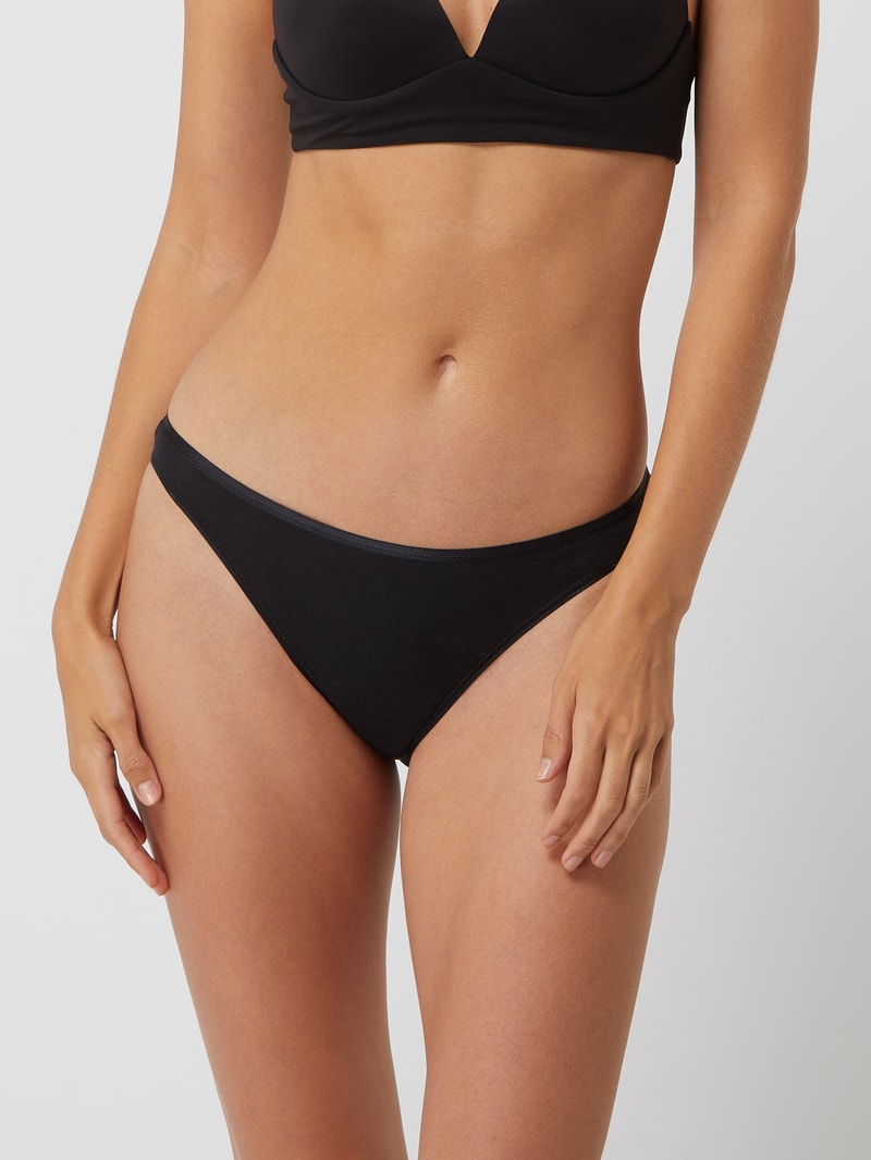 Slip aus merzerisierter Baumwolle Modell 'Cotton Seamless' in schwarz