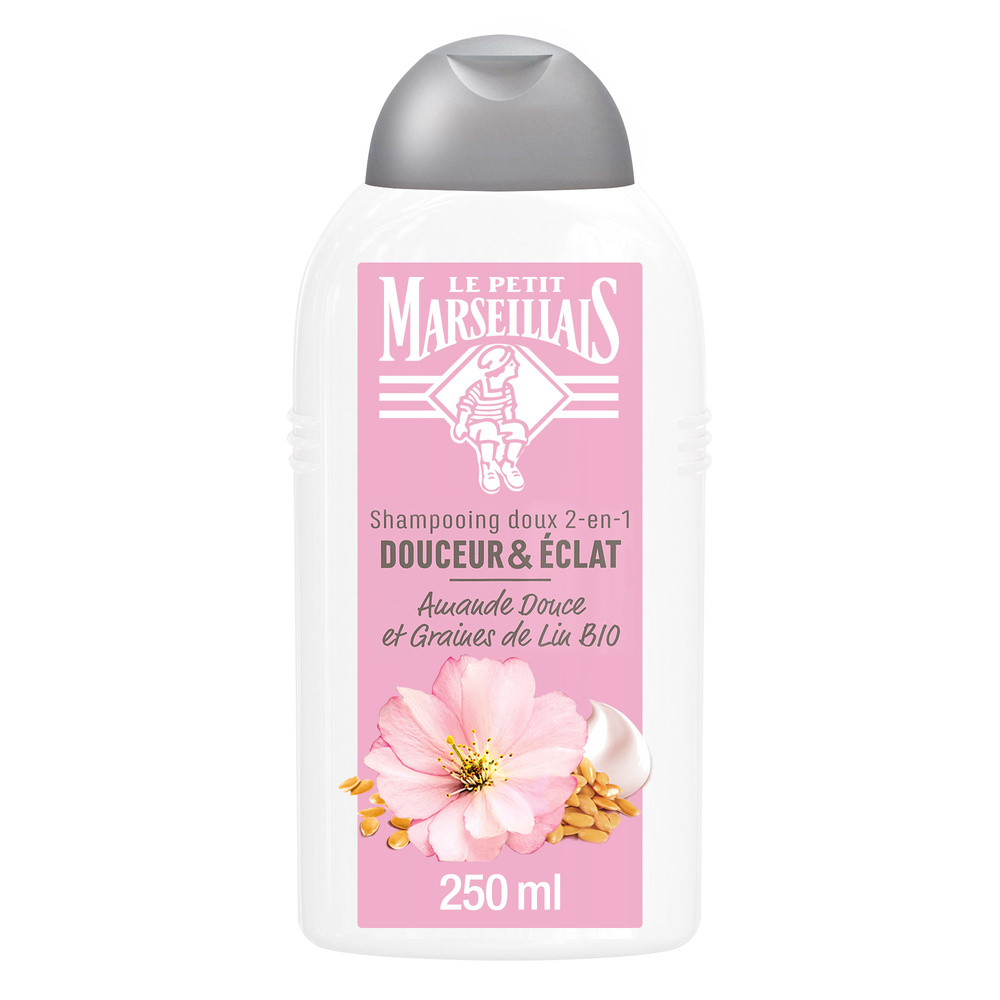 le petit marseillais Shampooing Douceur & Eclat, Amande Douce BIO & Graines de Lin BIO Shampoing