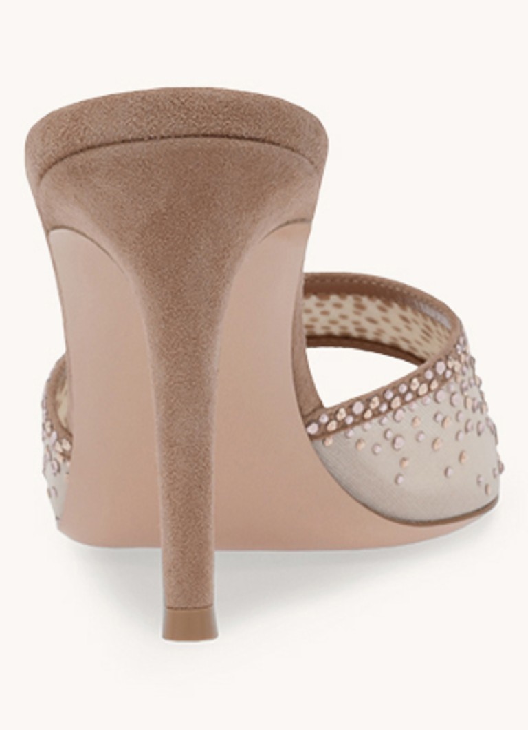 Gianvito Rossi Rania 85 suede mule with rhinestones